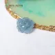 Charm đá ngọc Cẩm Thạch cham khắc hình hoa sen bình an size 16.6 x 15.3mm C0227 Hoa Minh Gem. 