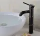 Vòi lavabo cao giả cổ nóng lạnh màu đen cao cấp MS3- dùng cho lavabo đặt bàn. 