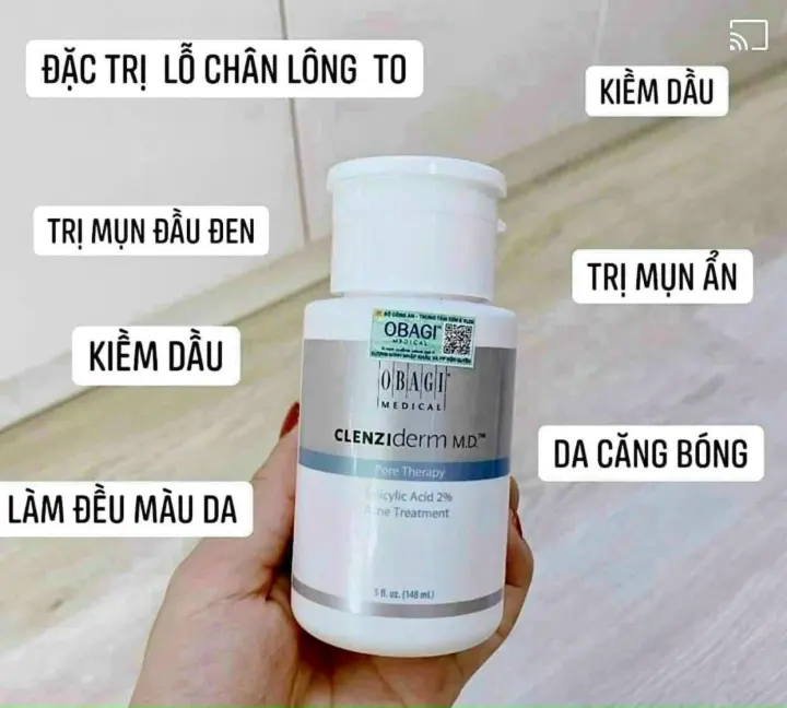 Dung dịch BHA OBagi giảm mụn và dầu nhờn Clenziderm MD Pore Therapy Salicylic Acid 2% (148ml)