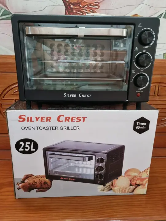 Lò nướng điện đa năng 25l Silver Crest làm nóng nhanh, nhiệt lưu lâu.