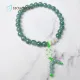 Vòng tay đá Cẩm Thạch tự nhiên băng chủng Lam Ngọc VIP size 6.8 li phối charm cỏ 4 lá bạch ngọc, bánh xe cẩm thạch | Hoa Minh Gem. 