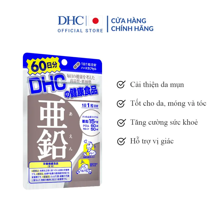 Viên uống Bổ sung Kẽm DHC Zinc Gói 60 Ngày