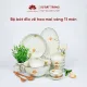 Bộ bát đĩa vẽ hoa mai vàng cao cấp Bát Tràng. 