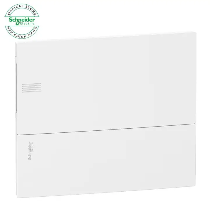 Tủ Điện Nhựa Âm Tường 18 đường - Mini Pragma cửa Trắng hoặc cửa Mờ - 18 Mô đun 1 Hàng - Tủ Schneider - MIP22118; MIP22118T