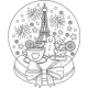 Tháp Eiffel - Set 10 Tờ Tranh Tô Màu A4 A5 Dành Cho Màu Sáp, Màu Chì - TRANH TÔ MÀU COLOR LAND. 
