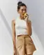 Áo thun nữ croptop thiết kế không đường may chất thun gân ôm form trẻ trung MIEU - KJ22. 
