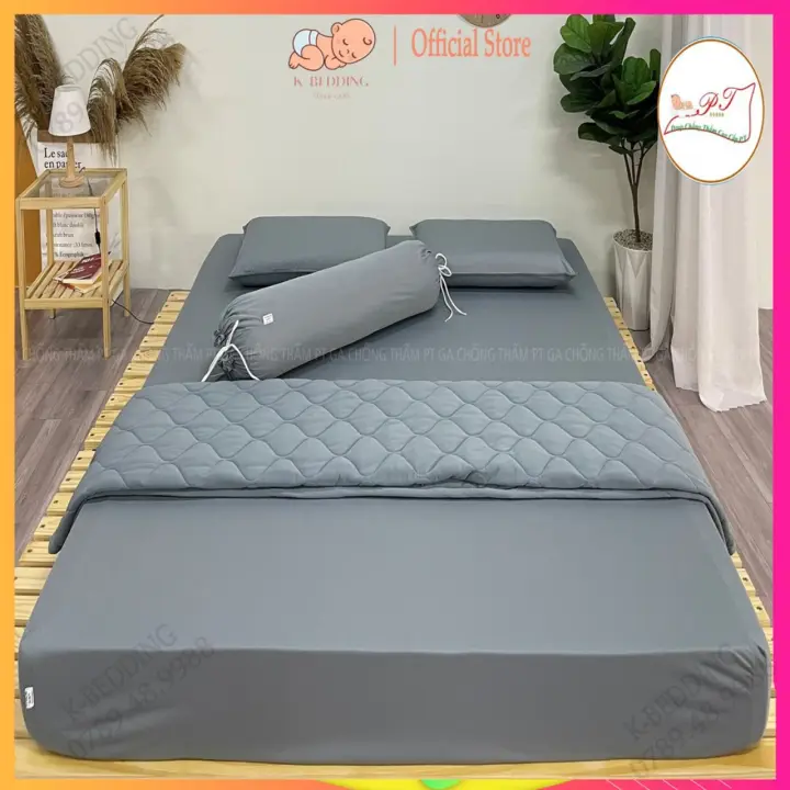 Ga bọc nệm 2 mặt có dây khóa kéo bằng thun trơn lạnh hàn quốc - ĐỦ SIZE