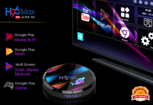  TV BOX H96max 8K S905X3 Ram 4+64 Bluetooth tivibox - Hàng siêu xịn 
