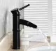 Vòi lavabo nóng lạnh giả cổ thấp màu đen MS2. 