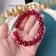 Vòng tay phong thủy đá Mã Não ruby hồng tím size 10 li mix charm bạc lu thống sang trọng, hợp mệnh Hỏa Thổ | Hoa Minh Gem. 