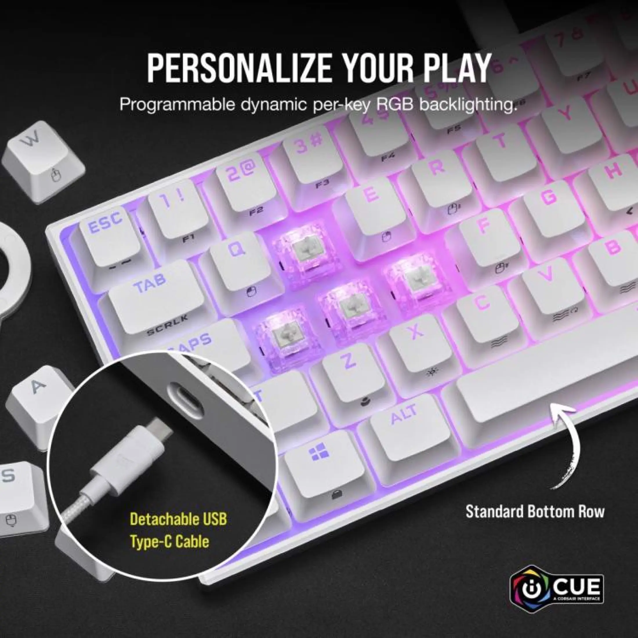 Corsair K65 RGB Mini White - MX RED CH-9194110-NA