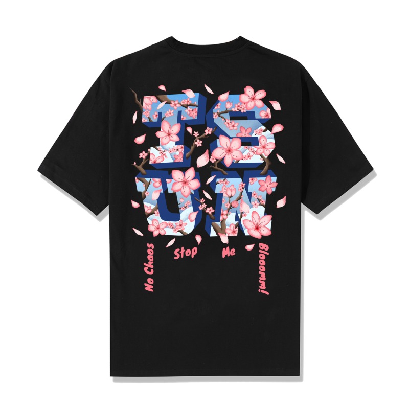 Áo thun tsun blossom flower tee - black