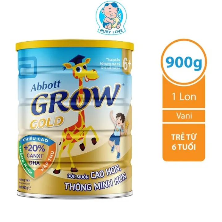 (DATE 2023) Sữa bột Abbott Grow Gold 6+ Lon 900g