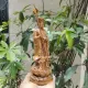 Tượng phật Địa Tạng Vương bồ tát gỗ bách xanh cao 20 cm. 