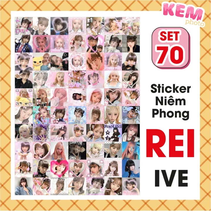 SET 70 sticker niêm phong REI - Đã cắt rời - Tem dán 4x4cm in hình I've Rei xinh xắn chỉ cần bóc dán |KemPhoto