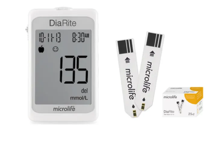 [HÀNG THỤY SĨ] Máy đo đường huyết Microlife DiaRite BGM (Tặng kèm 50 que 50 kim)