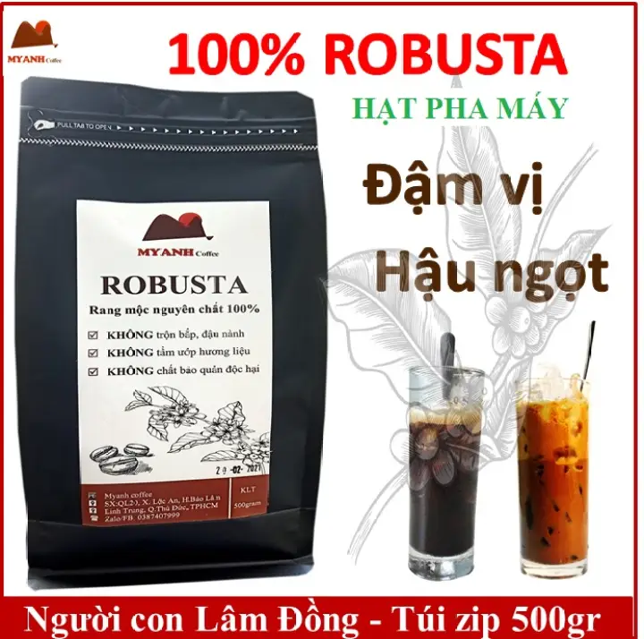 500gram cà phê hạt – PHA MÁY – Robusta rang mộc – Cafe sạch Lâm Đồng – Cà phê Mỹ Anh – vietnamese coffee – No Brand – top1shop