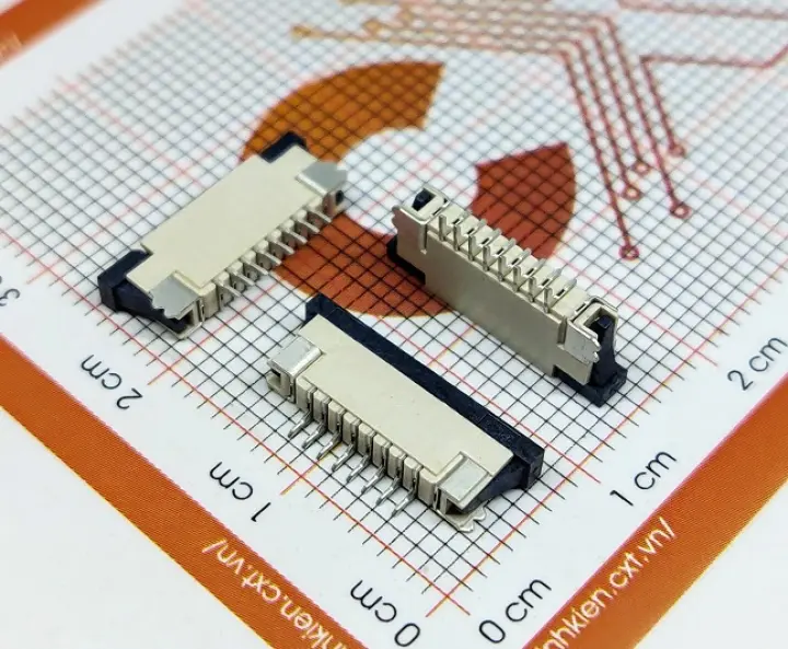 Cổng FPC 1.0mm 8Pin Bottom Contact SMD