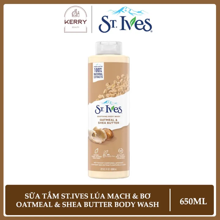 [Mẫu Mới] Sữa Tắm St.Ives Lúa Mạch Và Bơ Oatmeal & Shea Butter Body Wash 650ml