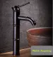 Vòi lavabo cao giả cổ nóng lạnh màu đen cao cấp MS3- dùng cho lavabo đặt bàn. 
