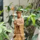 Tượng phật Địa Tạng Vương bồ tát gỗ bách xanh cao 20 cm. 