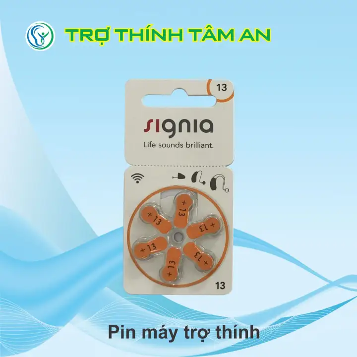 Pin trợ thính Signia 13 – hàng chính hãng, dùng cho máy trợ thính ngoắc sau tai công suất P, Pure 13, ITE 13