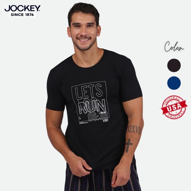 Áo Thun Nam Jockey Cotton Ngắn Tay Màu Đen - JAMT0206B