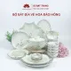 Bộ bát đĩa cao cấp Bát Tràng set 11, 16, 21 sản phẩm - Họa tiết hoa đào hồng. 