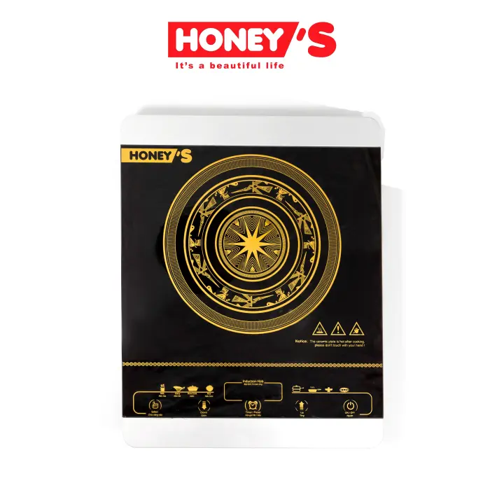Bếp điện từ cảm ứng đơn Honey's-T21- Bếp lẩu, tiết kiệm điện năng, mặt kính cao cấp sang trọng, nút cảm ứng, nhiều chế độ lựa chọn, an toàn, tặng kèm nồi lẩu đa năng