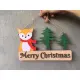 Bảng gỗ merry christmas cây thông và con vật xinh xắn kích thước 25cm tặng móc dán trang trí mùa giáng sinh. 