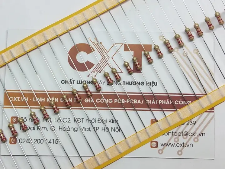 Điện trở vạch 1/4W 5%  đóng dây (50c)