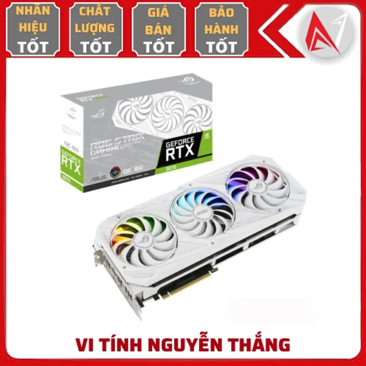 Vga card màn hình Asus Rog Strix RTX 3070 White OC Edition 8GB V2 (Tặng nhẫn Rog Strix) Xách tay new