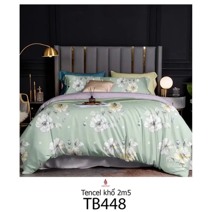 🆘MÃ GIẢM SỐC🆘Trọn bộ chăn ga gối tencel modal vải lụa nhập cao cấp 100% natural, bộ 5 món gồm chăn chần bông lông vũ