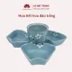 Bộ hoa mặt trời nhỏ đựng bánh trôi, bánh chay vẽ hoa đào trắng cao cấp Bát Tràng. 