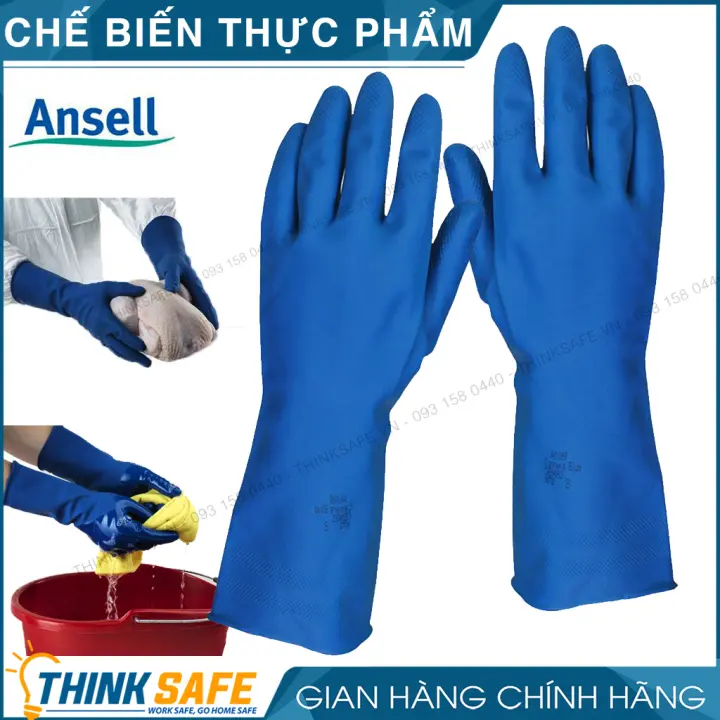 Găng tay cao su cao cấp Ansell 14-896 - Bao tay sử dụng trong chế biến thực phẩm, rửa chén và các công việc hằng ngày - Bảo hộ Thinksafe
