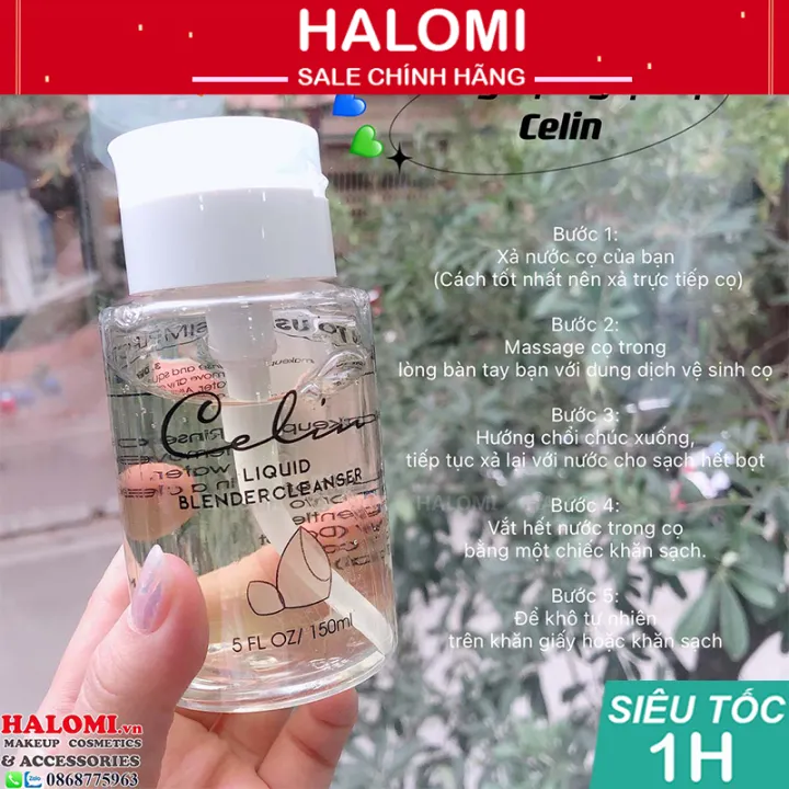 Nước giặt cọ Celin dung dịch vệ sinh dụng cụ makeup - TH Cosmetics