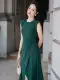 JOVEN Đầm Dài Martha Độn Vai Nhún Eo Trẻ Trung Thanh Lịch. 