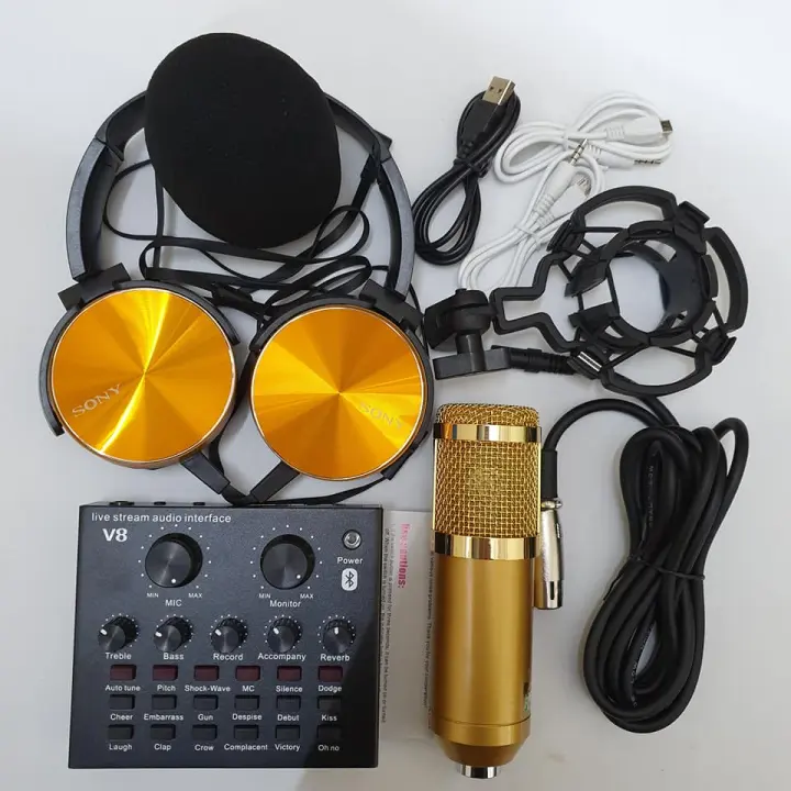 [HCM][MẪU MỚI] Trọn Bộ Hát Thu Âm Sound-Card V8 + Micro BM900 Live Stream Oneline Tại Nhà - Bộ hát karaoke livestream giá rẻ - Combo Mic Livestream Hát Karaoke Chỉnh Giọng Chuyên Nghiệp.Bảo Hành 12 Tháng.