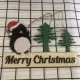 Bảng gỗ merry christmas cây thông và con vật xinh xắn kích thước 25cm tặng móc dán trang trí mùa giáng sinh. 