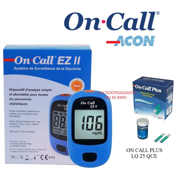 [HCM]Máy đo đường huyết On Call EZ II TẶNG KÈM 25 Que thử