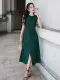 JOVEN Đầm Dài Martha Độn Vai Nhún Eo Trẻ Trung Thanh Lịch. 