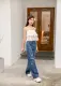 Quần jeans suông MIEU mài rách - HJN03 (Đậm/ Nhạt). 