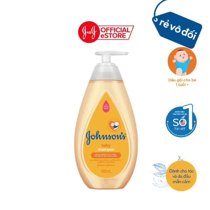 Dầu gội dịu nhẹ cho bé Johnson's baby shampoo - Dung tích 800ml - 200ml