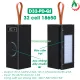 Box sạc dự phòng 32 cell 18650 sạc nhanh 22.5W (D32-PD-QI). 
