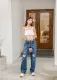 Quần jeans suông MIEU mài rách - HJN03 (Đậm/ Nhạt). 