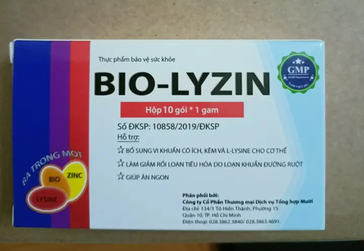 (Combo 10 hộp )Cốm vi sinh BIO LYZIN hộp 10 gói *1g