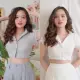 Áo kiểu nữ cúc thật cuốn biên thời trang cao cấp XIXO cao cấp sang mịn đẹp. 
