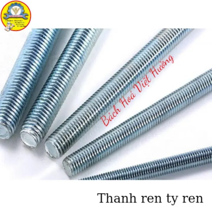 Thanh ren (ty ren), tiren thép mạ kẽm đủ kích thước M6-M12 (1 mét)