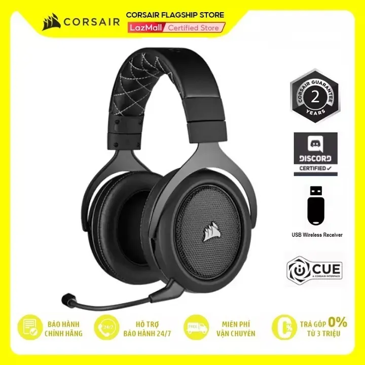 Tai nghe Corsair HS70 Pro Wireless Carbon CA-9011211-AP