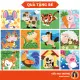 Tranh Tô Màu Số Hoá Các Con Vật Size Nhỏ Cho Bé Từ 6-12 Tuổi Căng Sẵn Khung 20x20cm. 